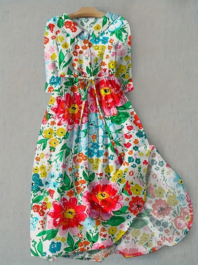 Aurora | Bright and Colorful Floral Dress – Clara & Finn